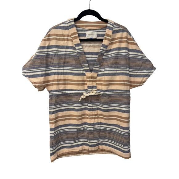 Solid & Striped Medium Chambray Striped Tunic Kimono Beach Swimsuit Cover Up - Picture 2 of 6